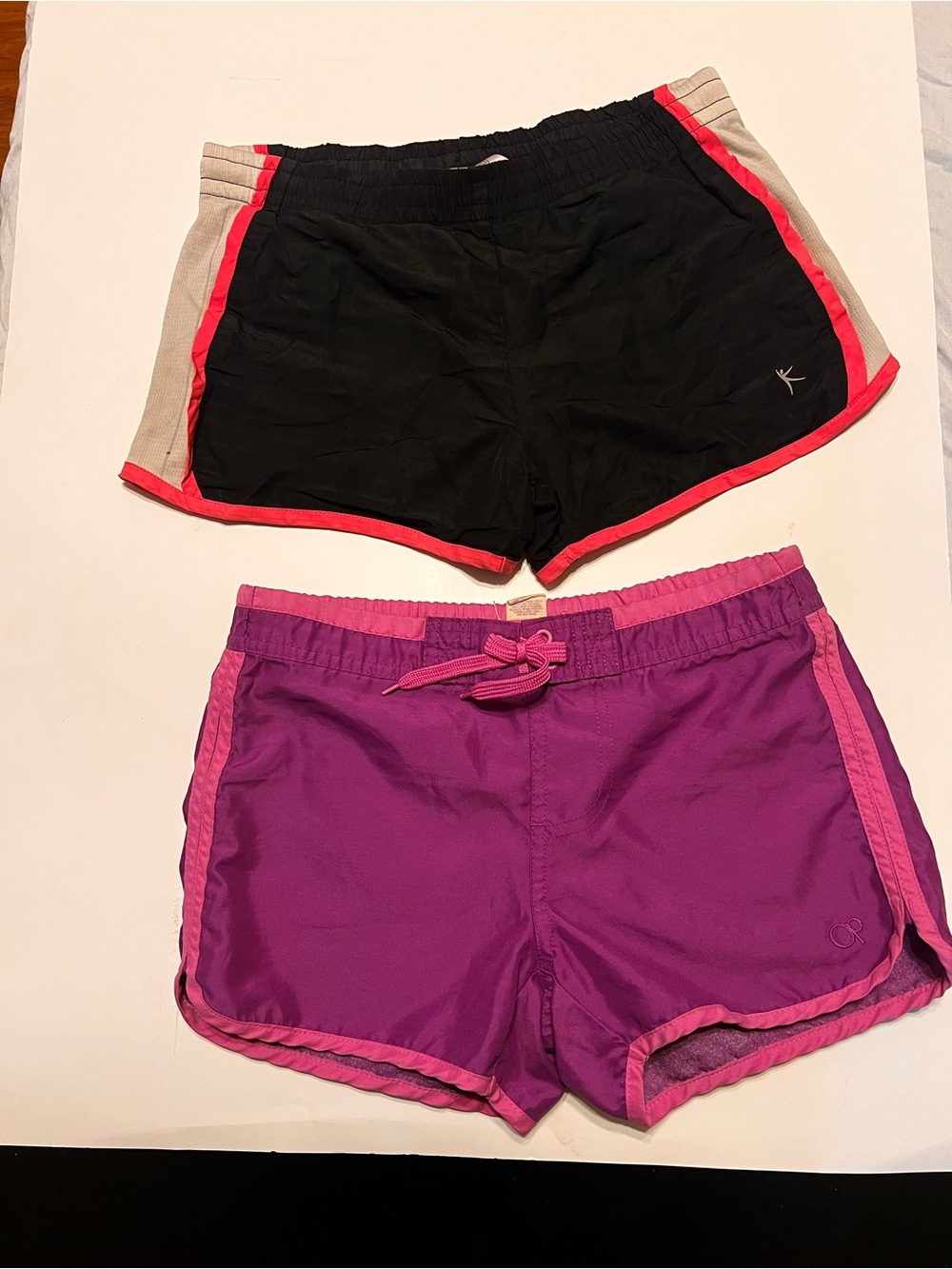 Girls  Purple and Black Athletic Shorts - Dual Pack Size 7-8